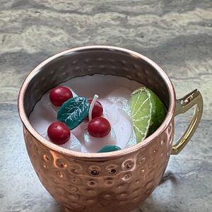Cranberry Mule Hammered Copper Mug Candle